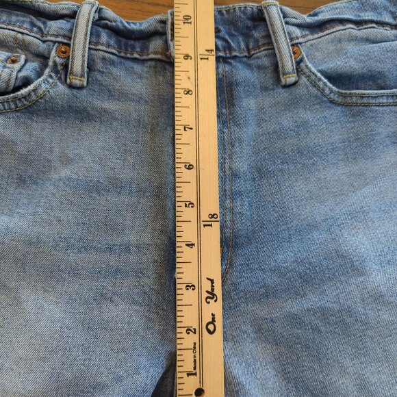 Levi's 513 Cutoff Blue Denim Jean shorts Womens W32 Distressed Frayed Hem - Picture 13 of 14